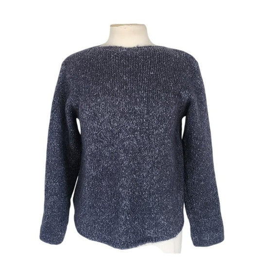 Vintage Weekend Max Mara Sweater Blue Wool Mohair Chunky Knit / M