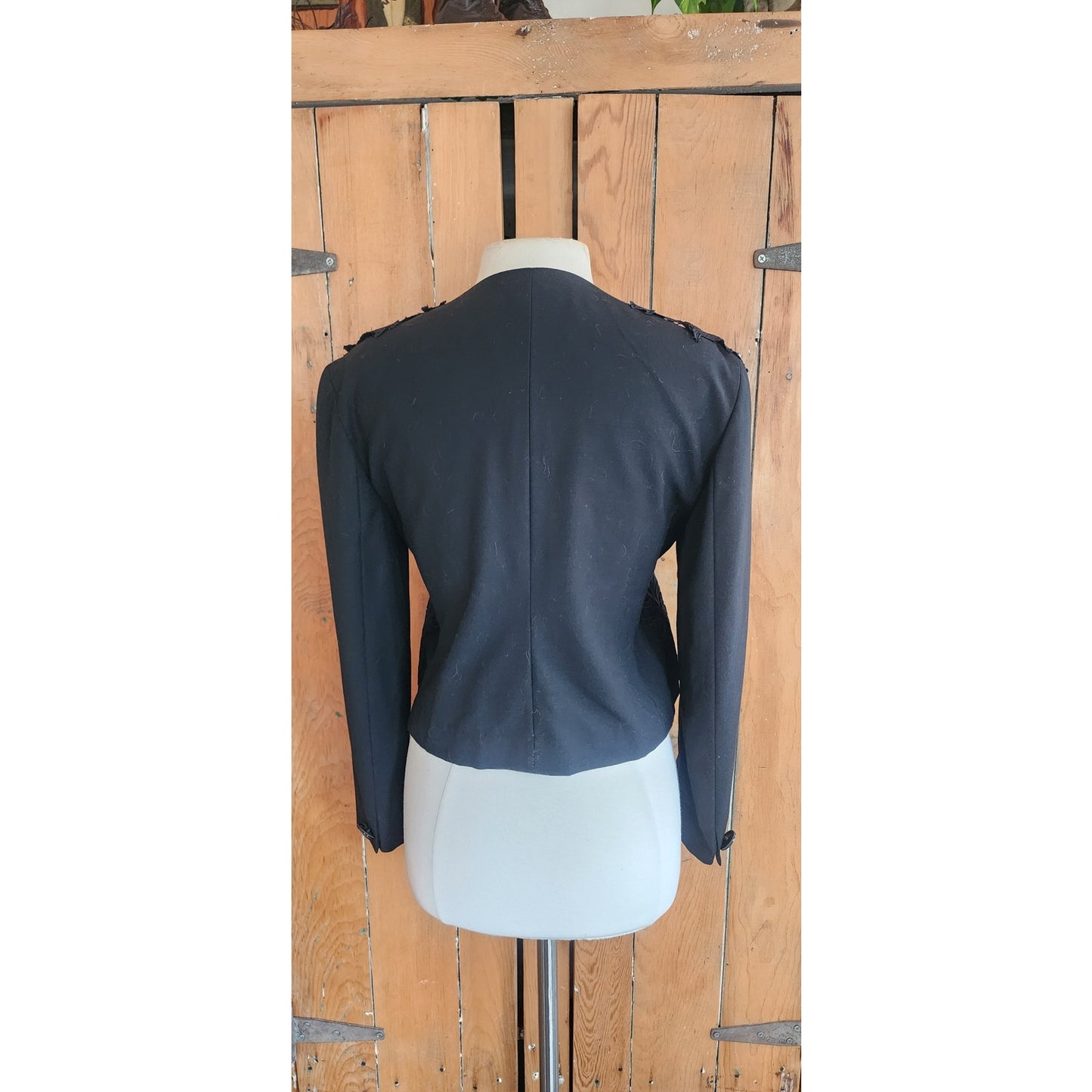 Vintage 90s Genny Blazer Black Jacket Lace Embroidery / S
