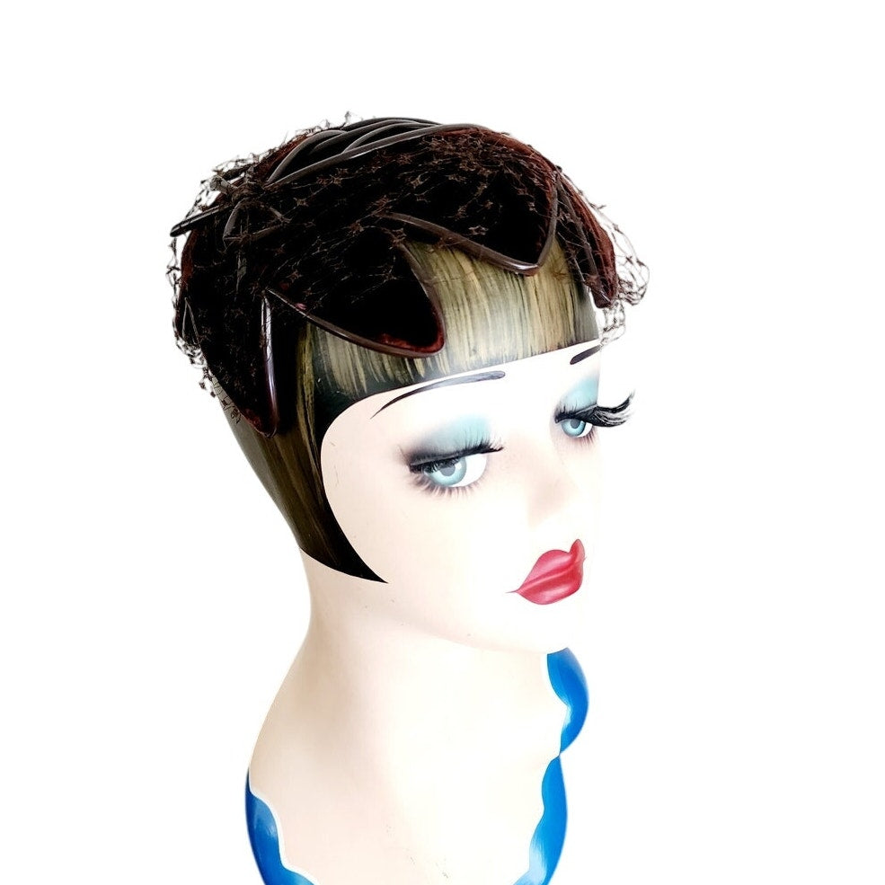 Vintage 50s Bes-Ben Hat in Brown Velvet