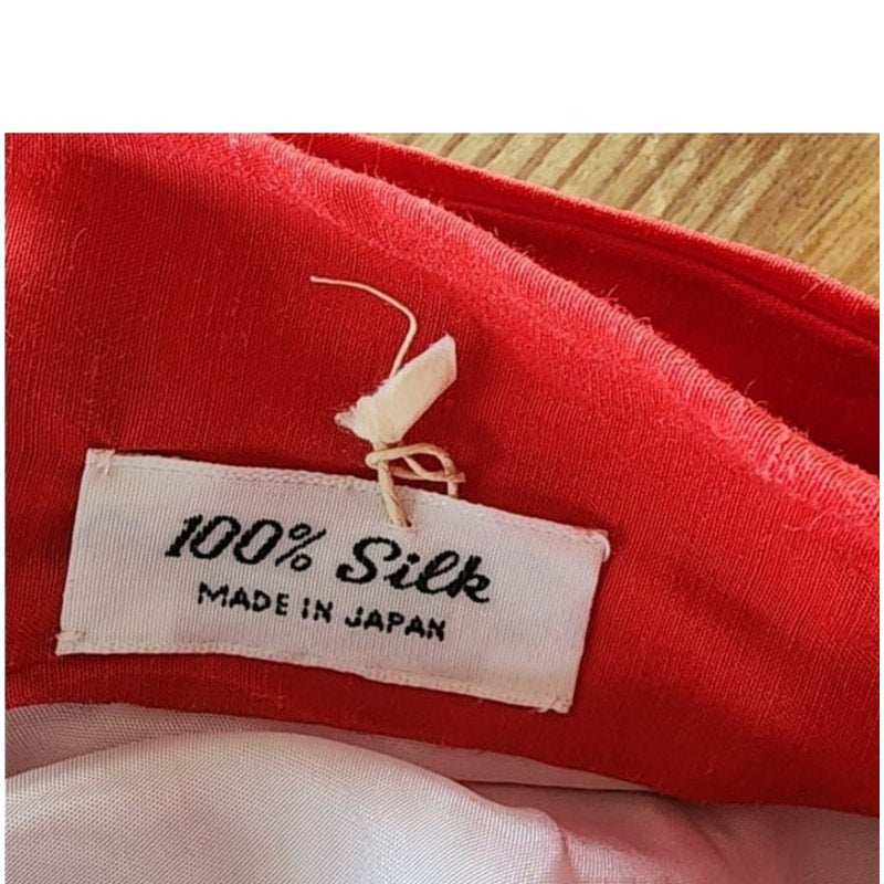 Vintage Japanese Dragon Robe Embroidered Red Silk