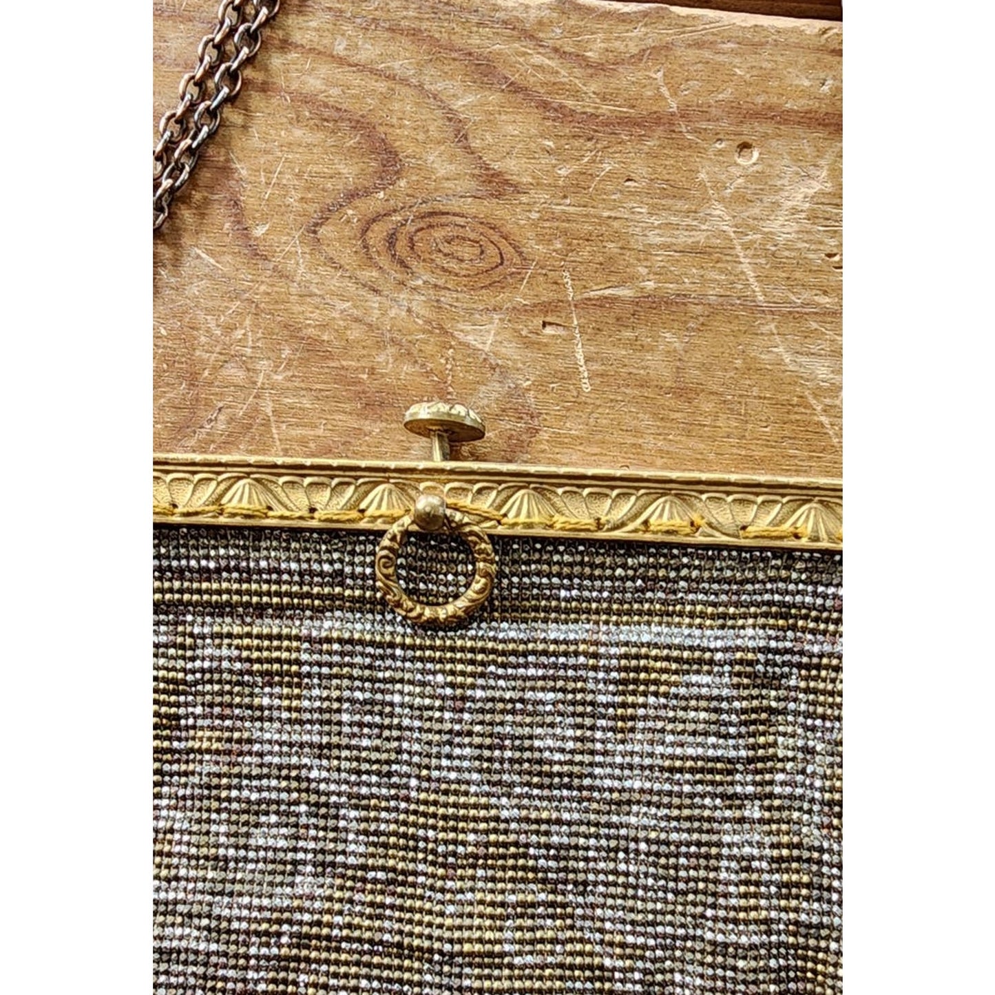 Antique Evening Bag Steel Beads Purse Art Nouveau France AS IS