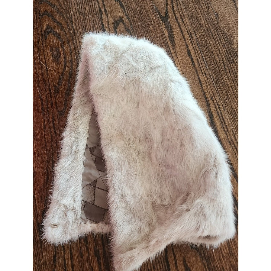 Vintage 1960s Gray Fur Hat Hood Silver Mink