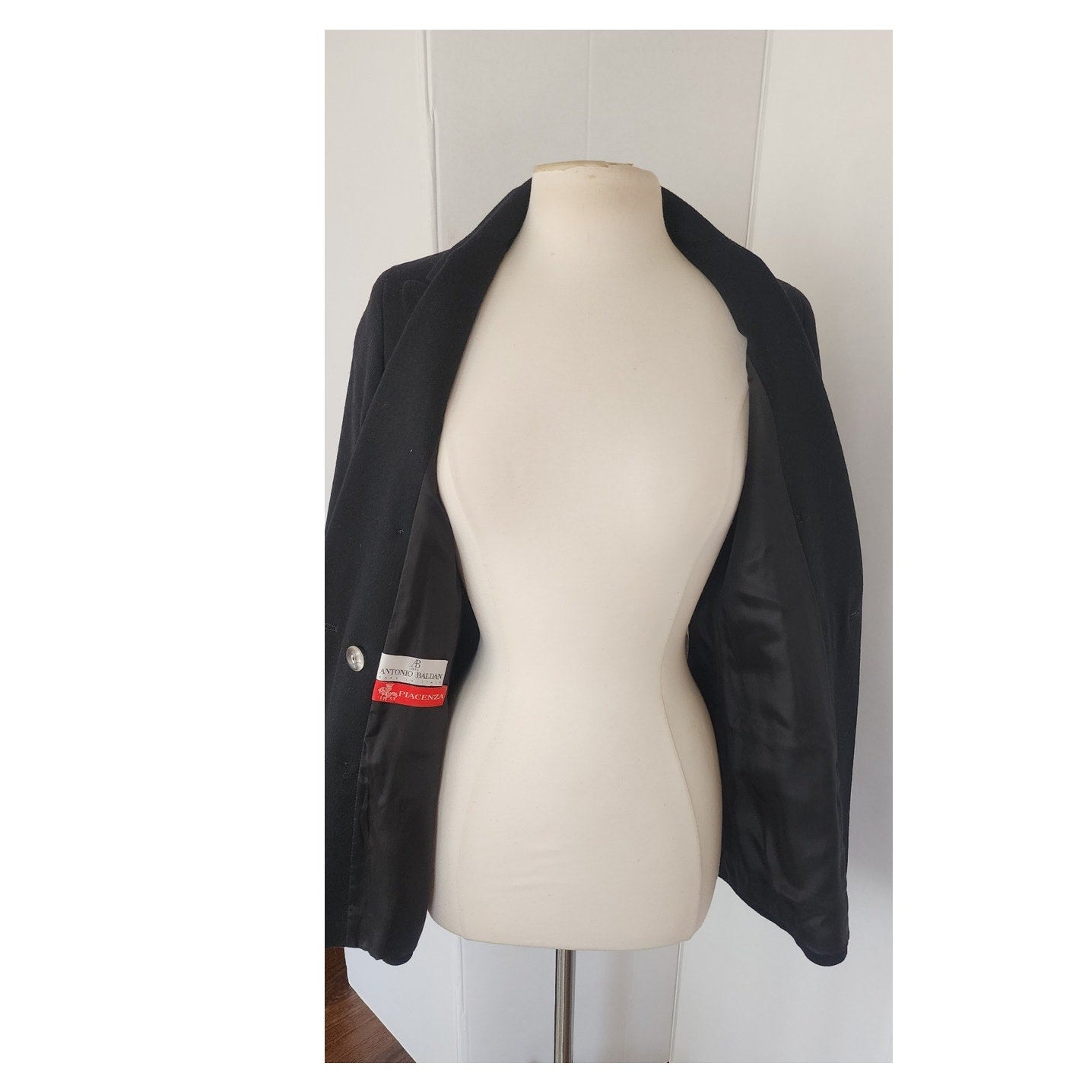 Vintage 90s Black Blazer Antonio Baldan Double Breasted