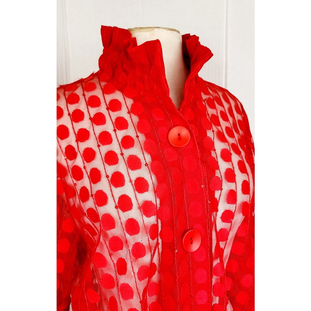 Damee Mesh Jacket Red Polkadot LARGE