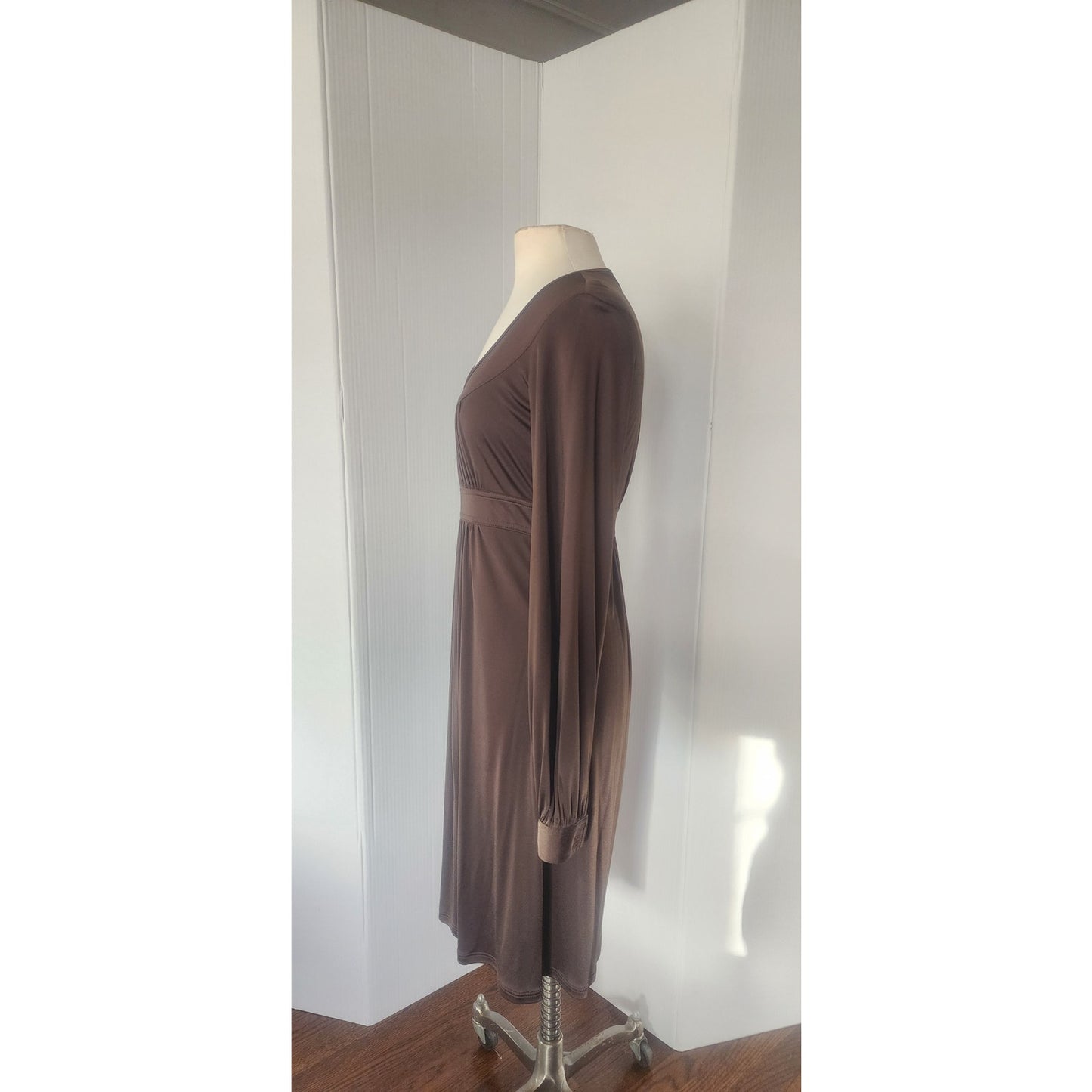 Vintage Y2K Michael Kors Dress Stretchy Brown Empire Waist / Medium