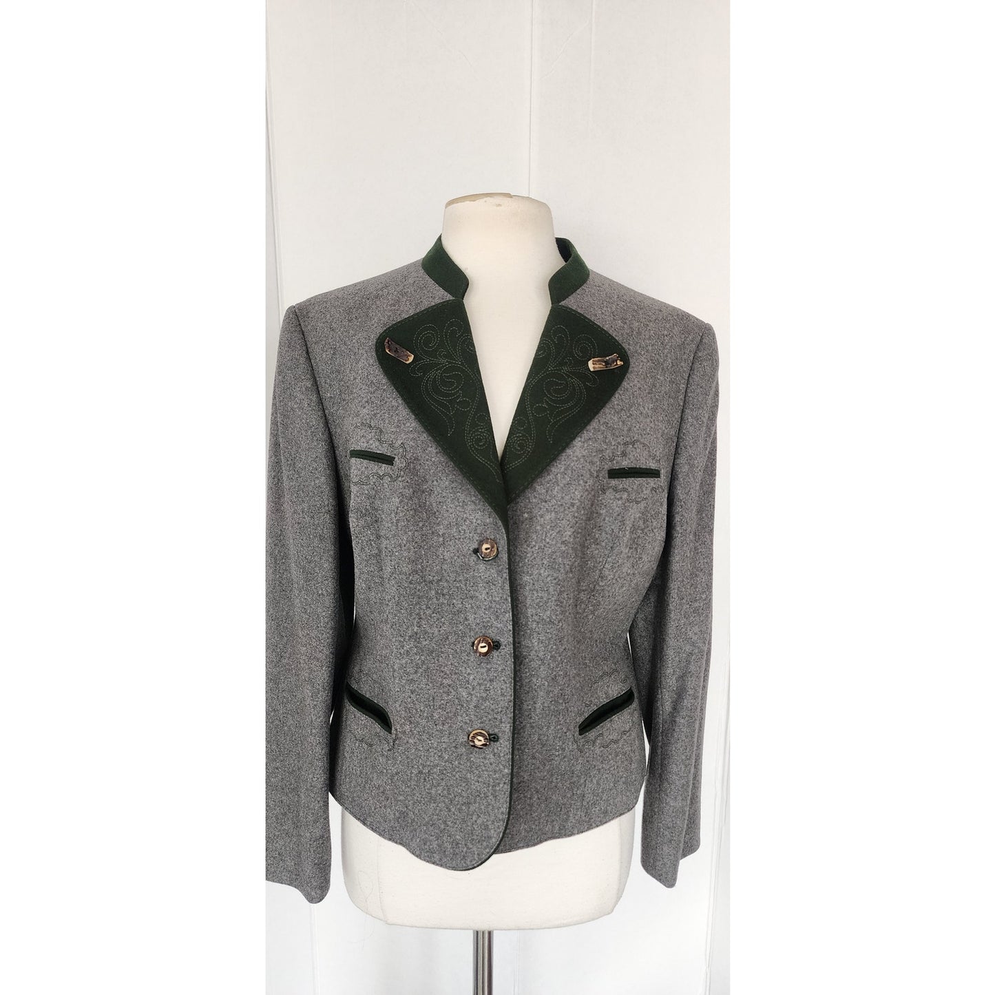 Vintage LODENFREY Riding Jacket Gray Boiled Wool Austria