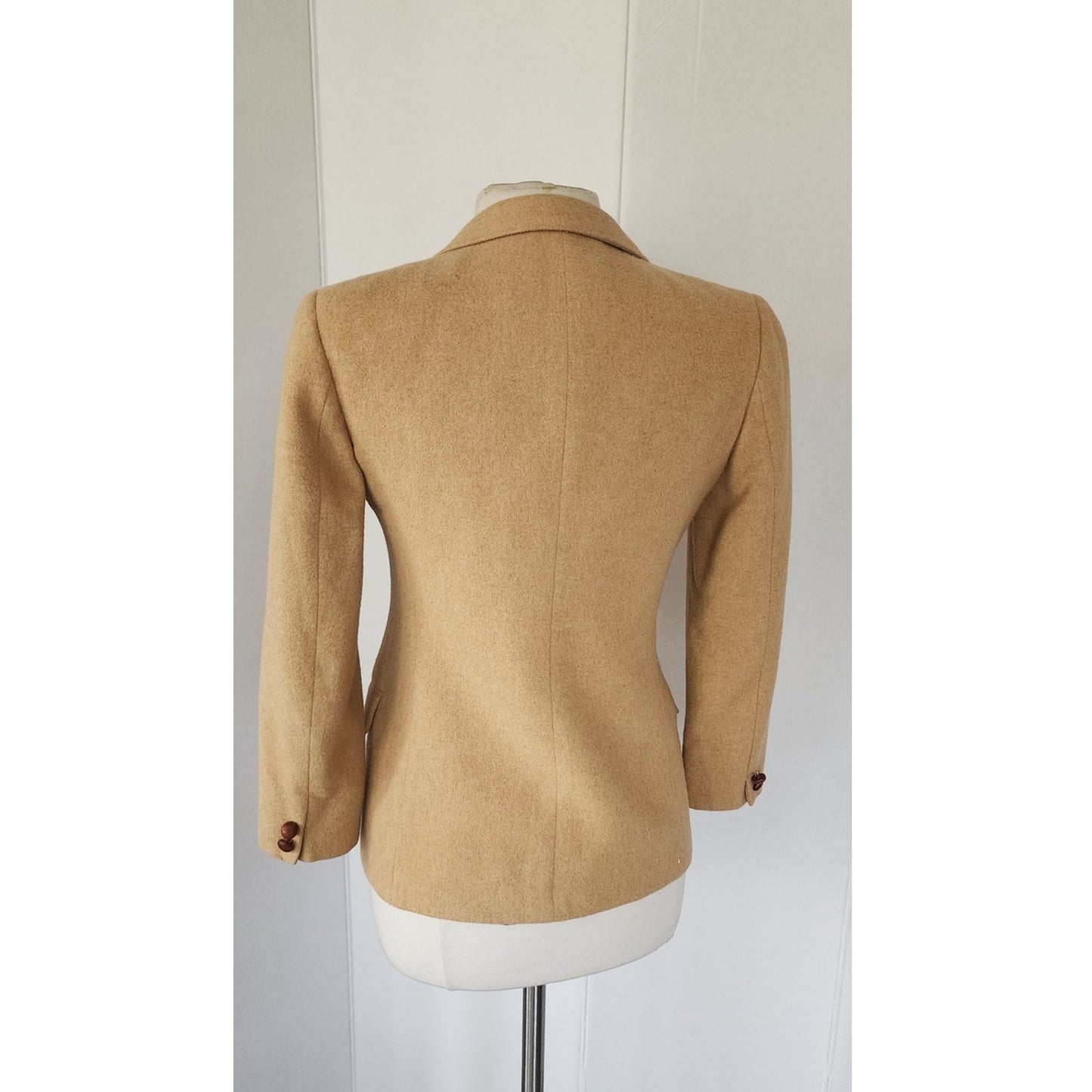 Vintage 70s Beige Blazer Camel Wool Gino Rossi /Petite S