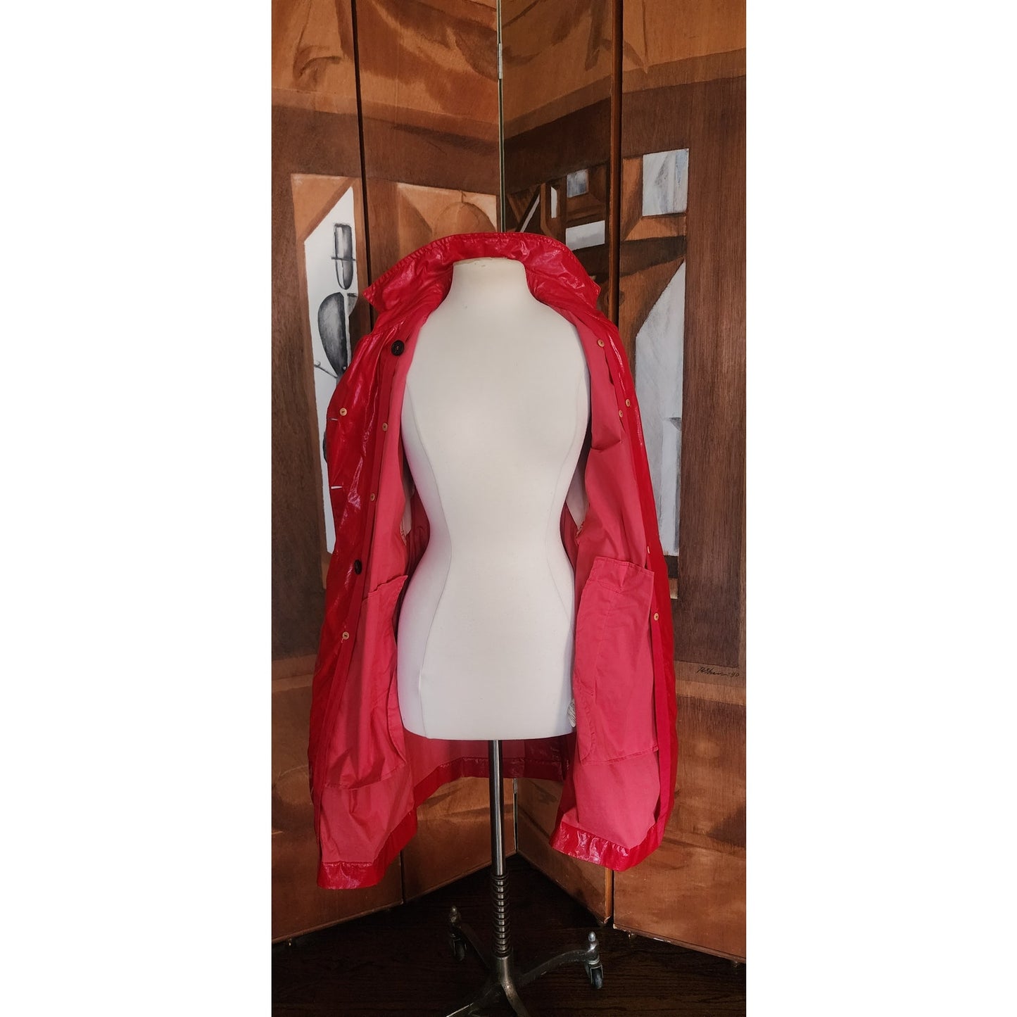 3.1 Phillip Lim Red Trench Coat Raincoat with Belt 2010s
