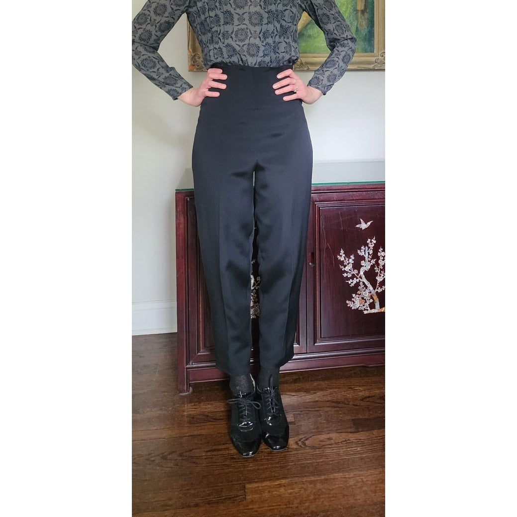 Vintage 90s High Waisted Black Pants Sylvia Heisel / S