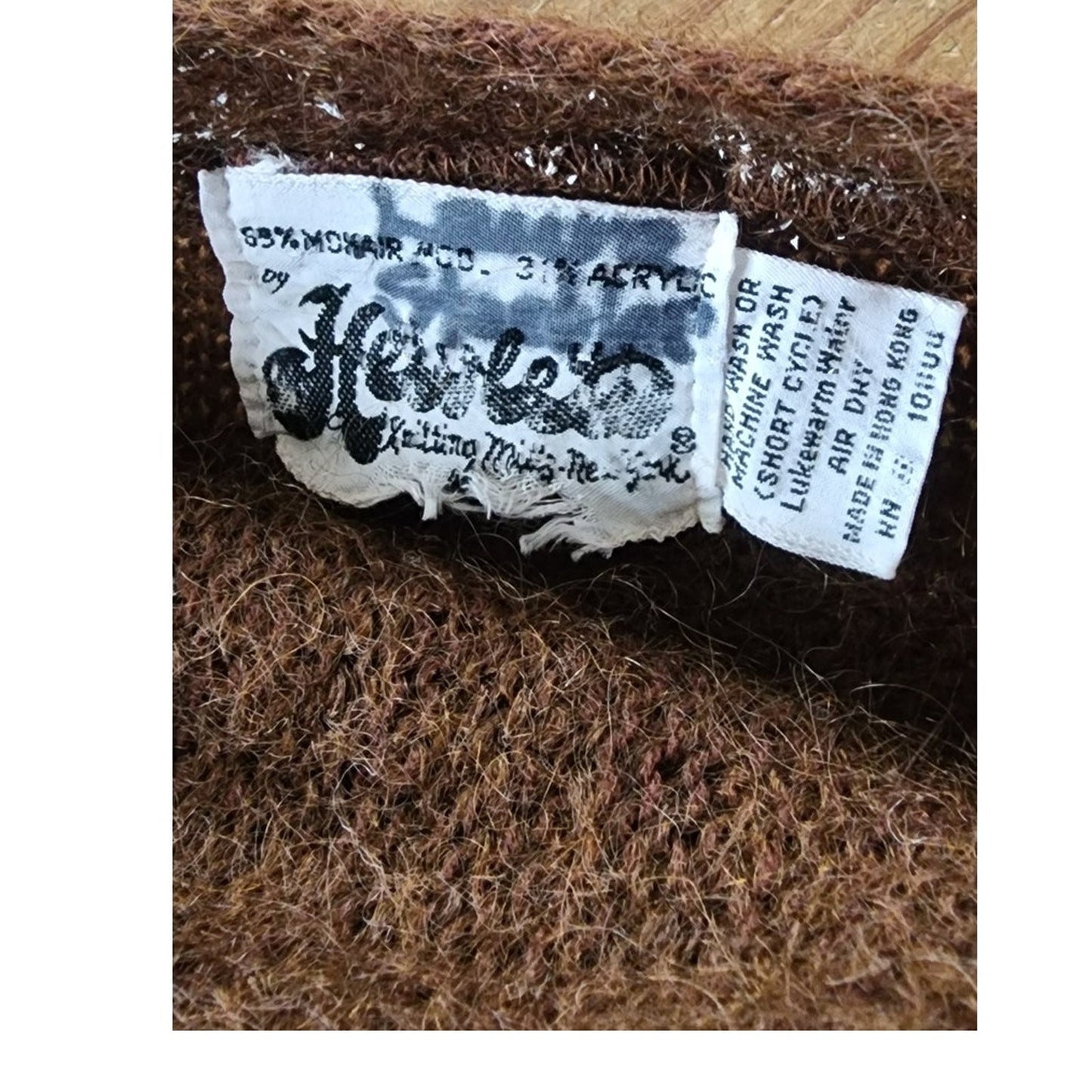 Vintage 60s Mohair Cardigan Sweater Alpaca South American Pattern by Hewlett
