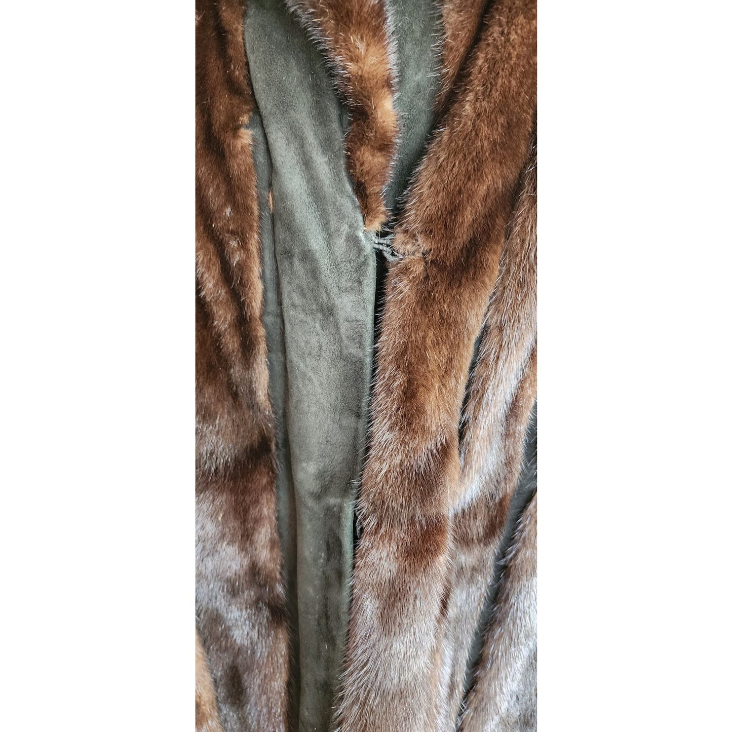 Vintage 70s Brown Mink Fur Jacket Black Suede Lacritz & Picus