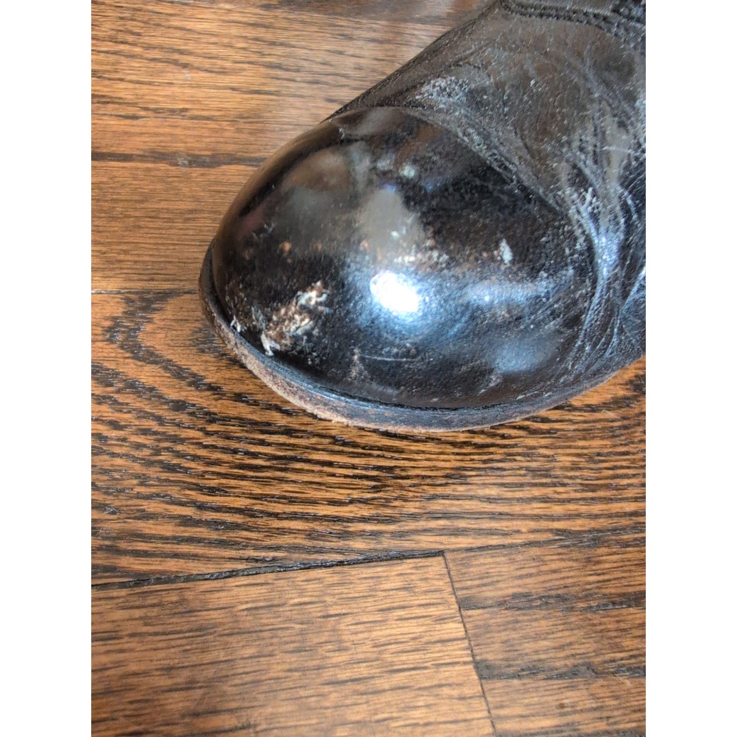 Antique Lace Up Ankle Boots Black Leather Edwardian / 6.5