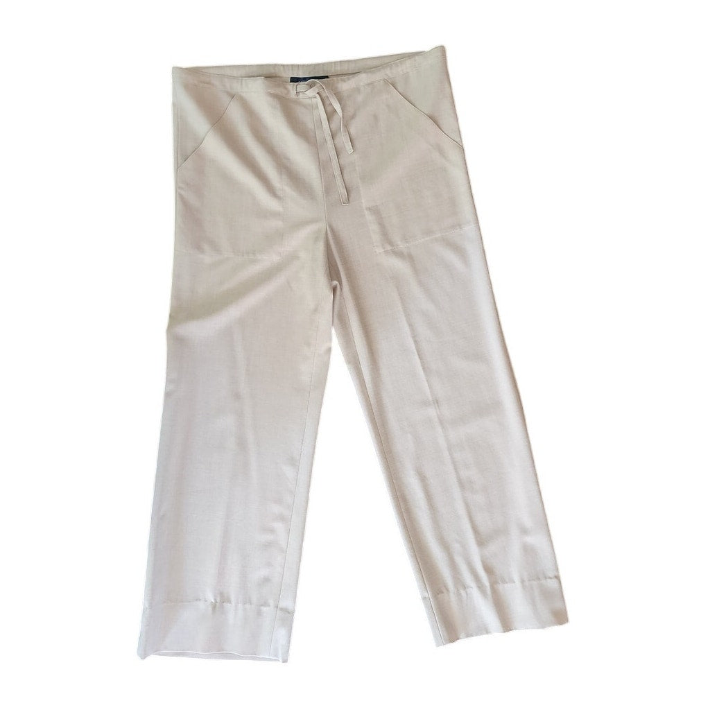 PIAZZA SEMPIONE Beige Pants Drawstring Trousers Slacks Summer Wool / Medium