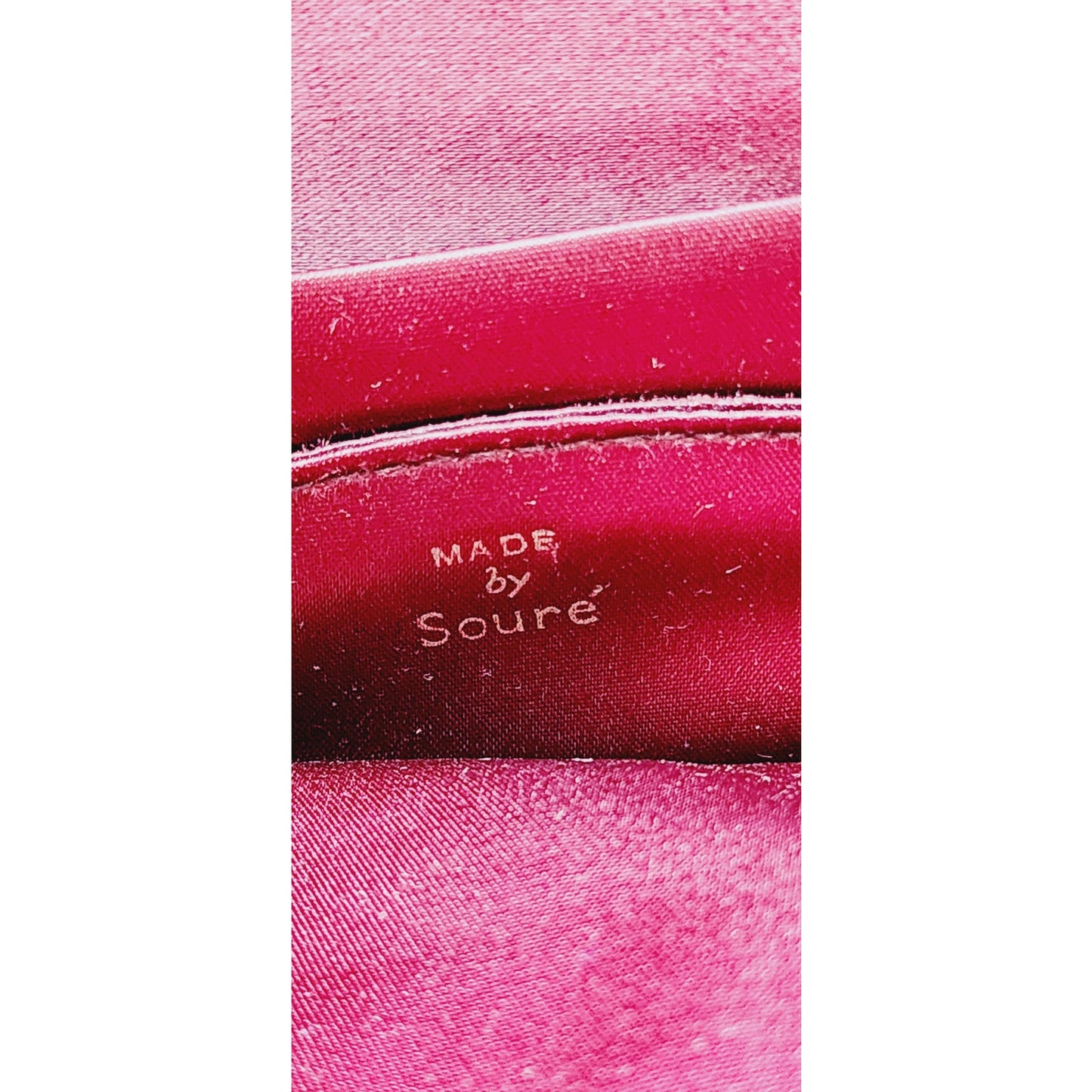 Vintage 40s Brown Bag Embroidered Copper Red Leaves Soure'