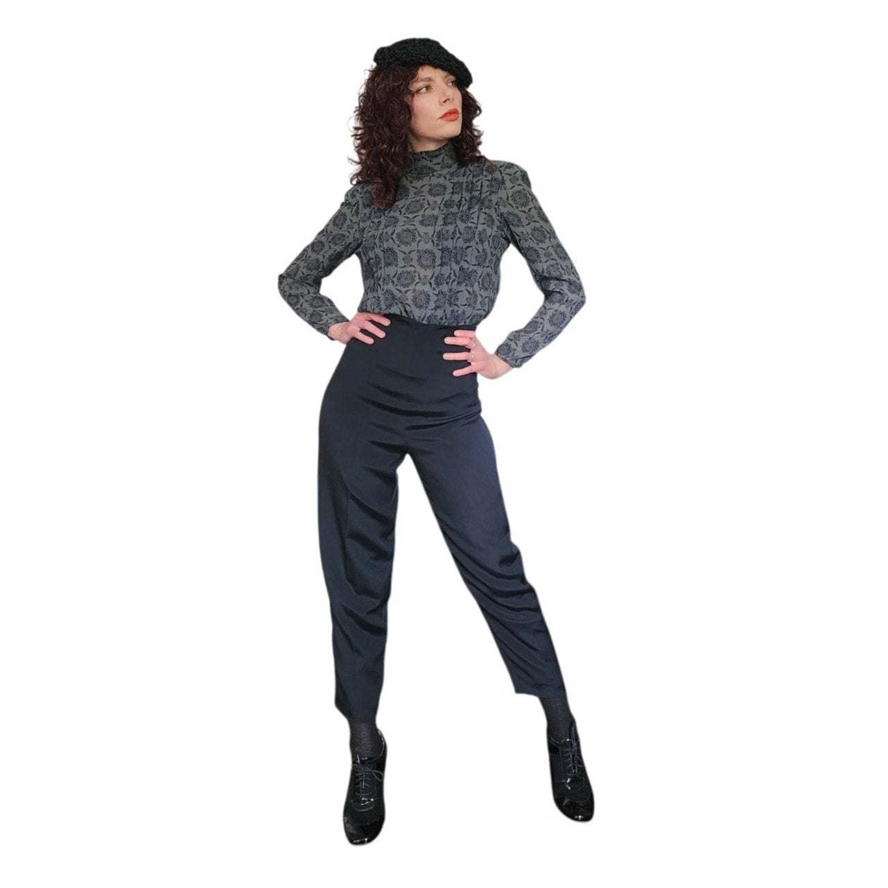 Vintage 90s High Waisted Black Pants Sylvia Heisel / S