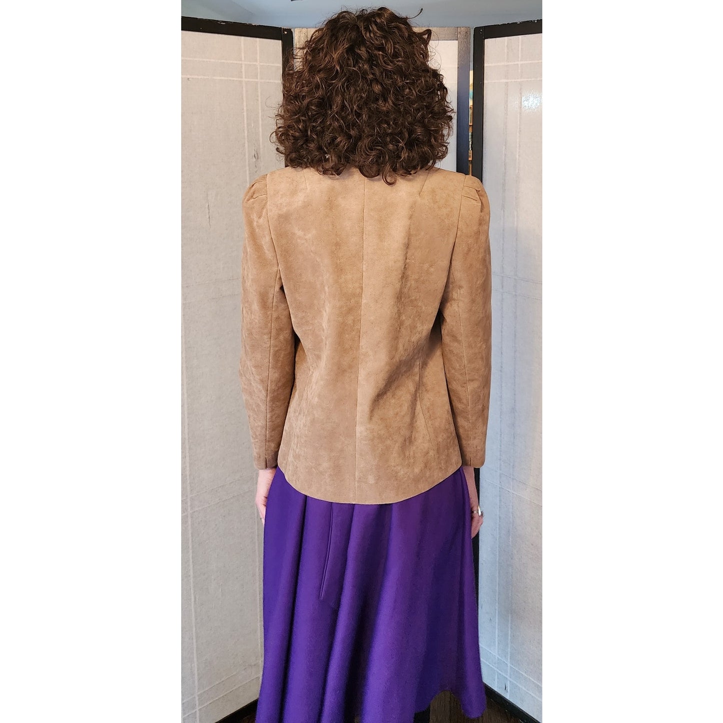 Vintage 70s Ultrasuede Beige Blazer Jacket
