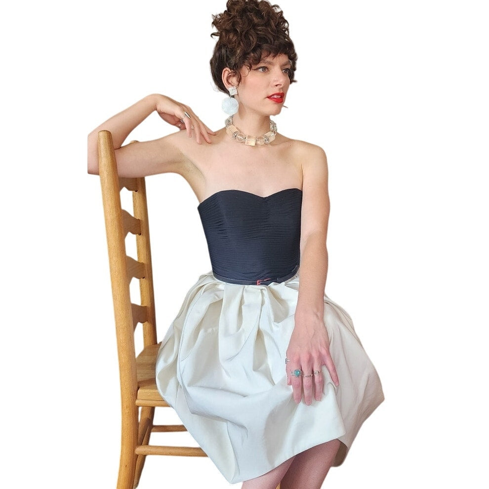 Jason Wu Resort 2000s Strapless Party Dress Ivory & Black NWT