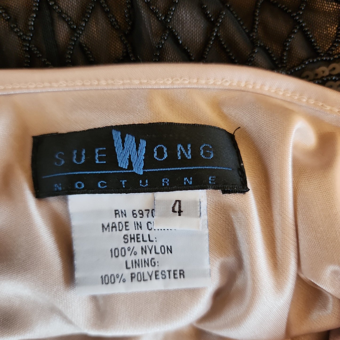 Vintage Y2K Evening Dress Sue Wong Nocturnes Beaded Black