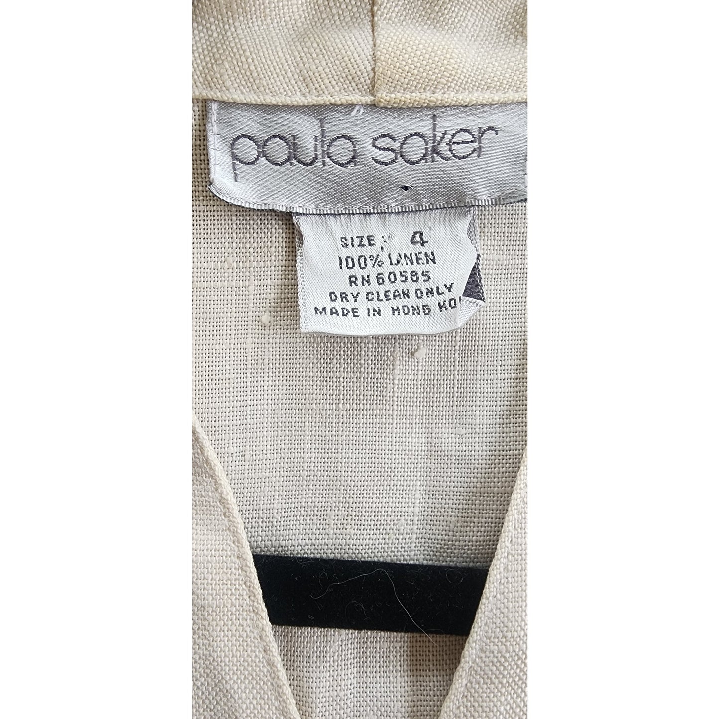 Vintage 90s Linen Blouse Short Sleeved Cream Linen / S