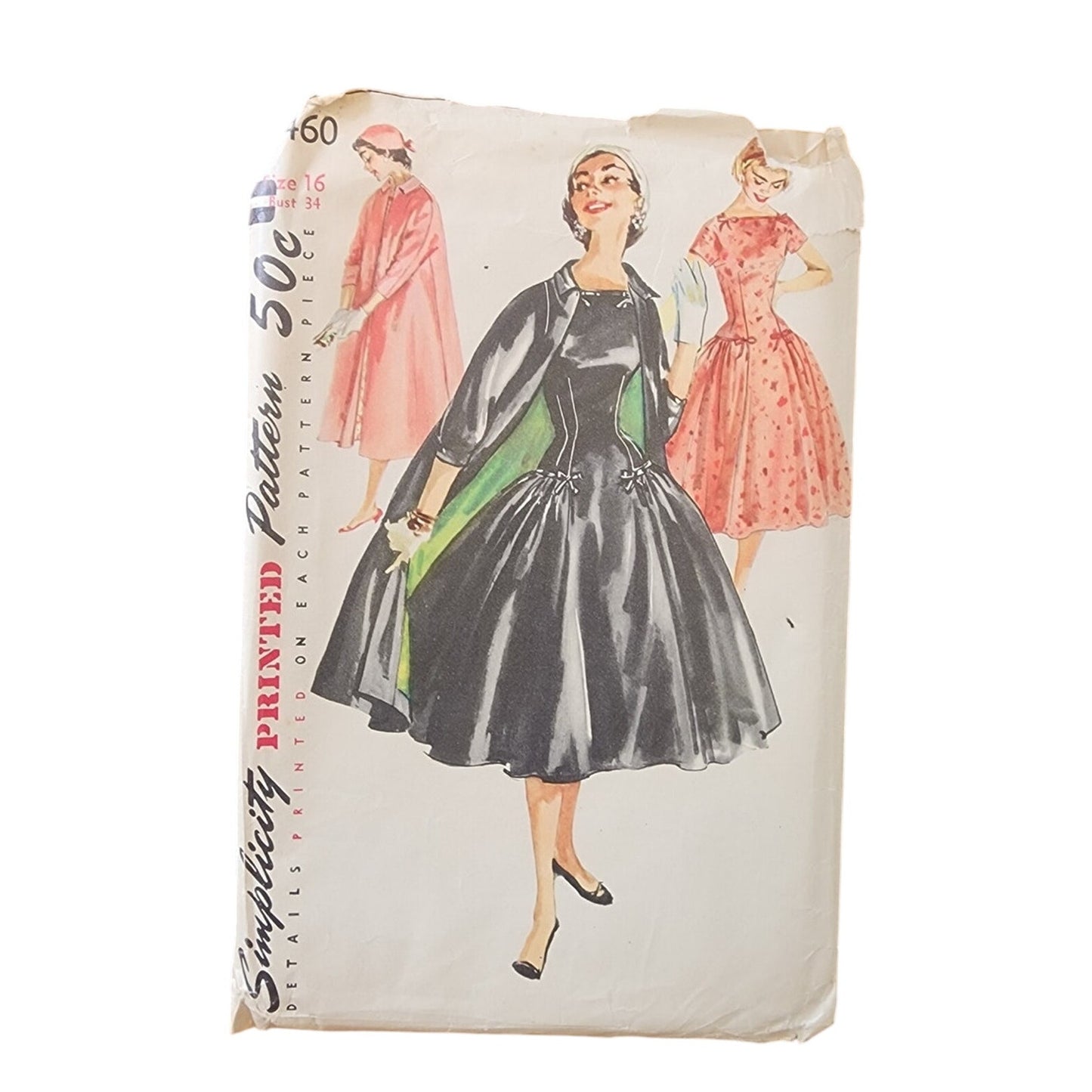 Vintage 50s Sewing Pattern: One Piece Dream and Coat Simplicity 1460