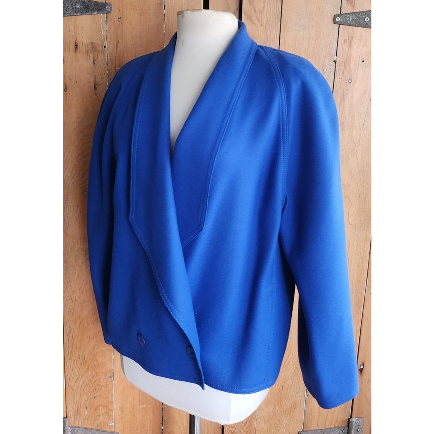Vintage 1980s Blue Wool Blazer Louis Feraud