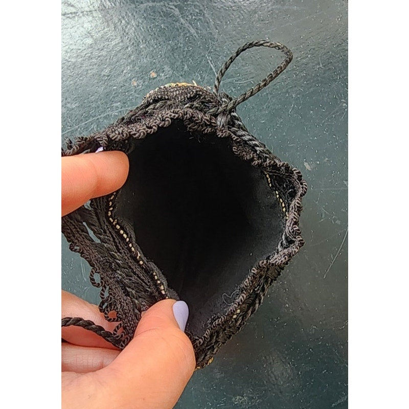 Antique Beaded Bag Vintage Art Deco Purse Drawstring 1920s Reticule