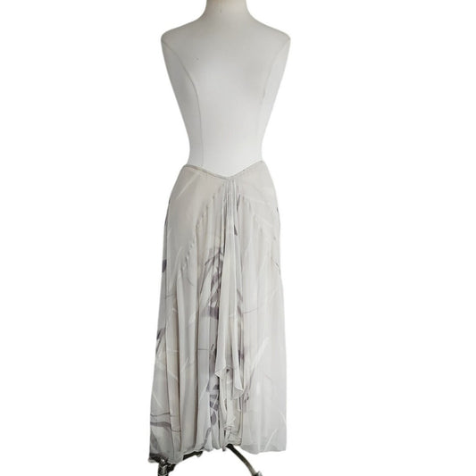 Vintage 2000s Armani Silk Skirt Gray Print