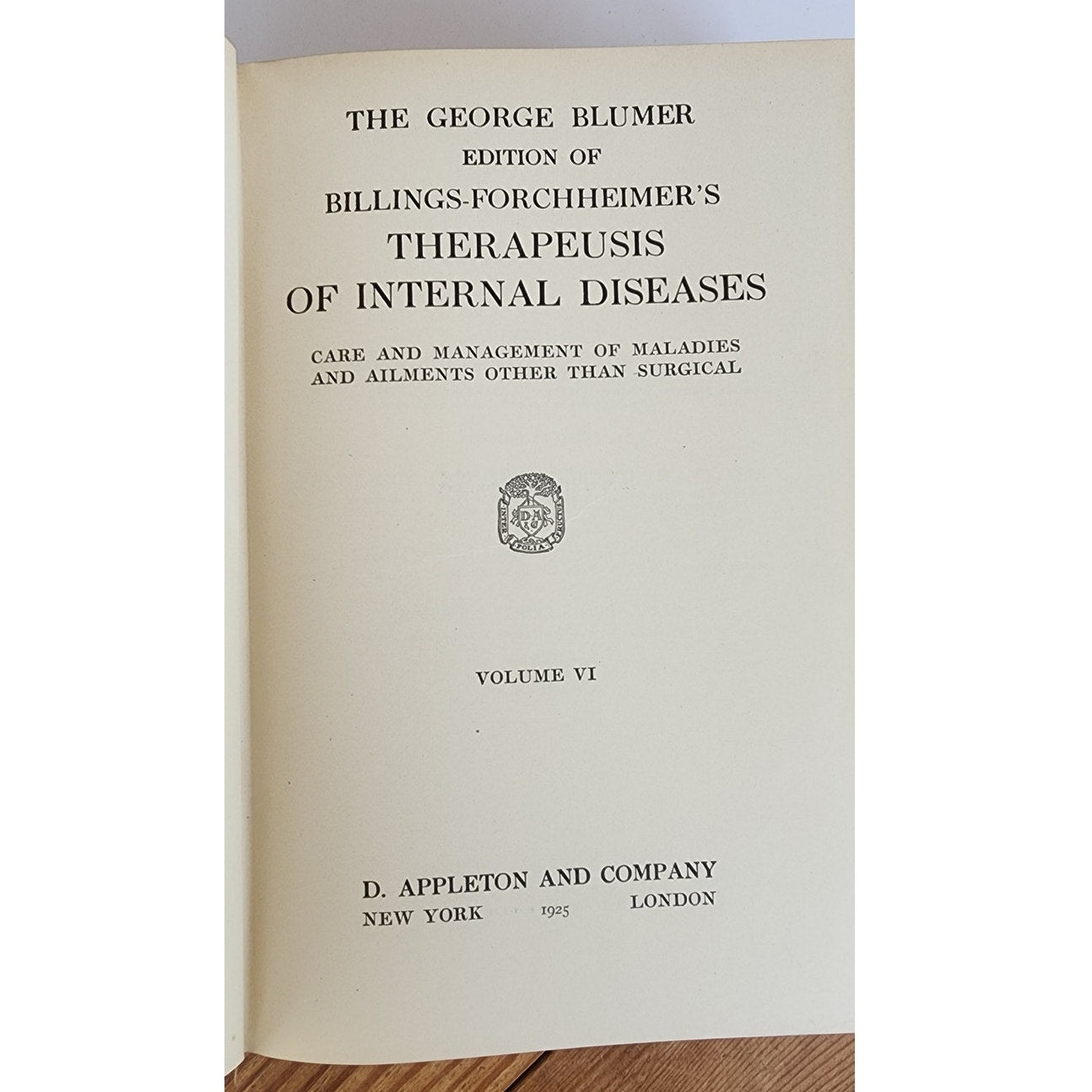 Antique Medical Books Complete Set George Blumer Billings-Forchheimer's Therapeusis of Internal Diseases 6 Volumes