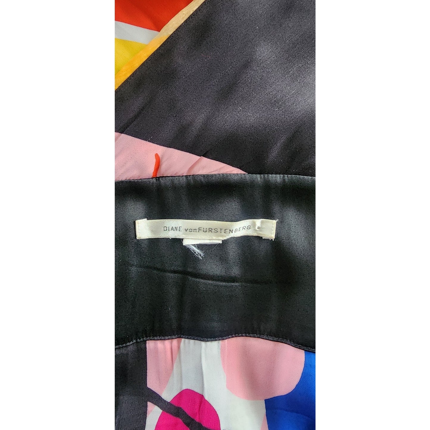 Vintage 2000s Diane von Furstenberg Wrap Dress Bold Silk Print Sleeveless