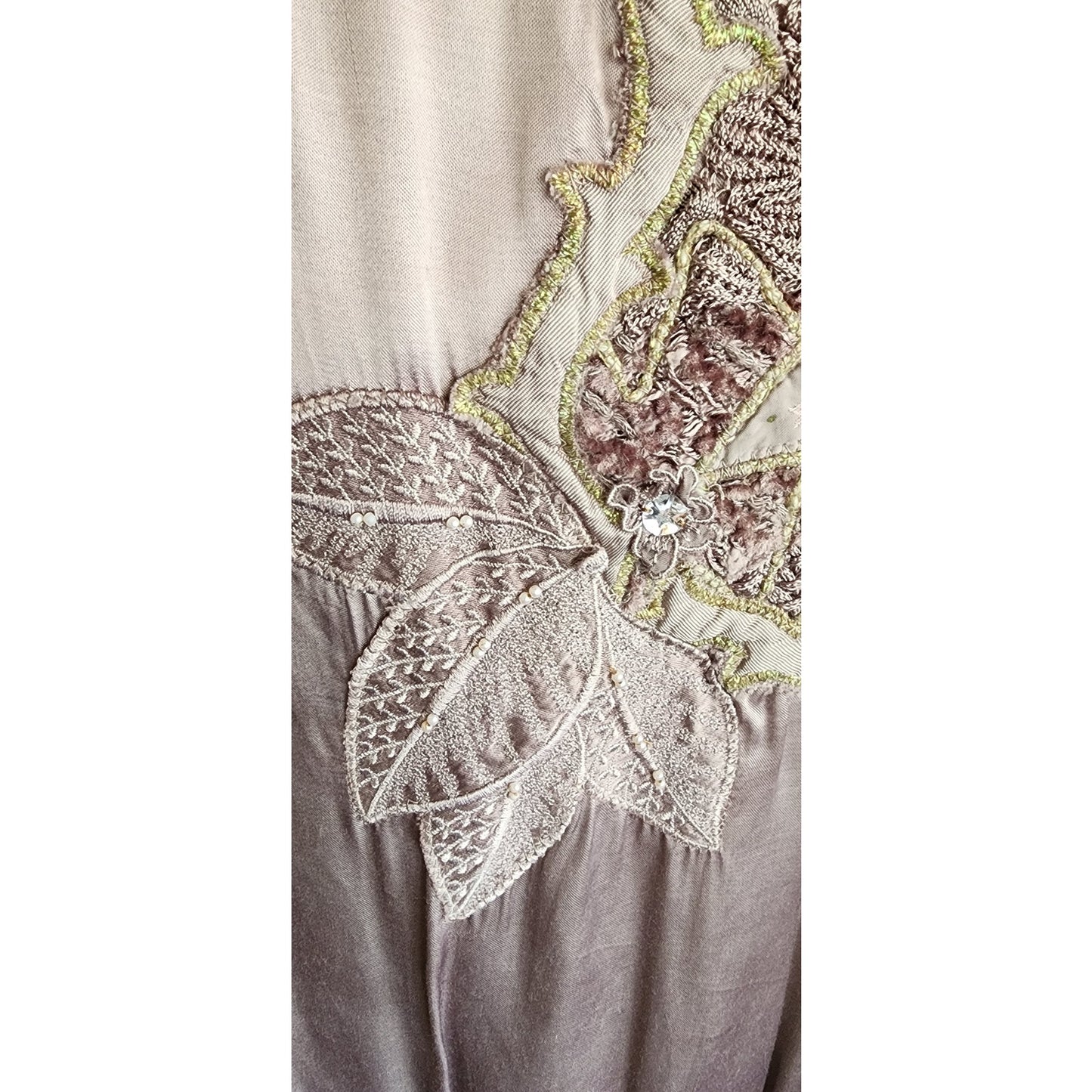 Vintage 80s Embroidered Sweater Tunic Mauve Purple A.C. Imports