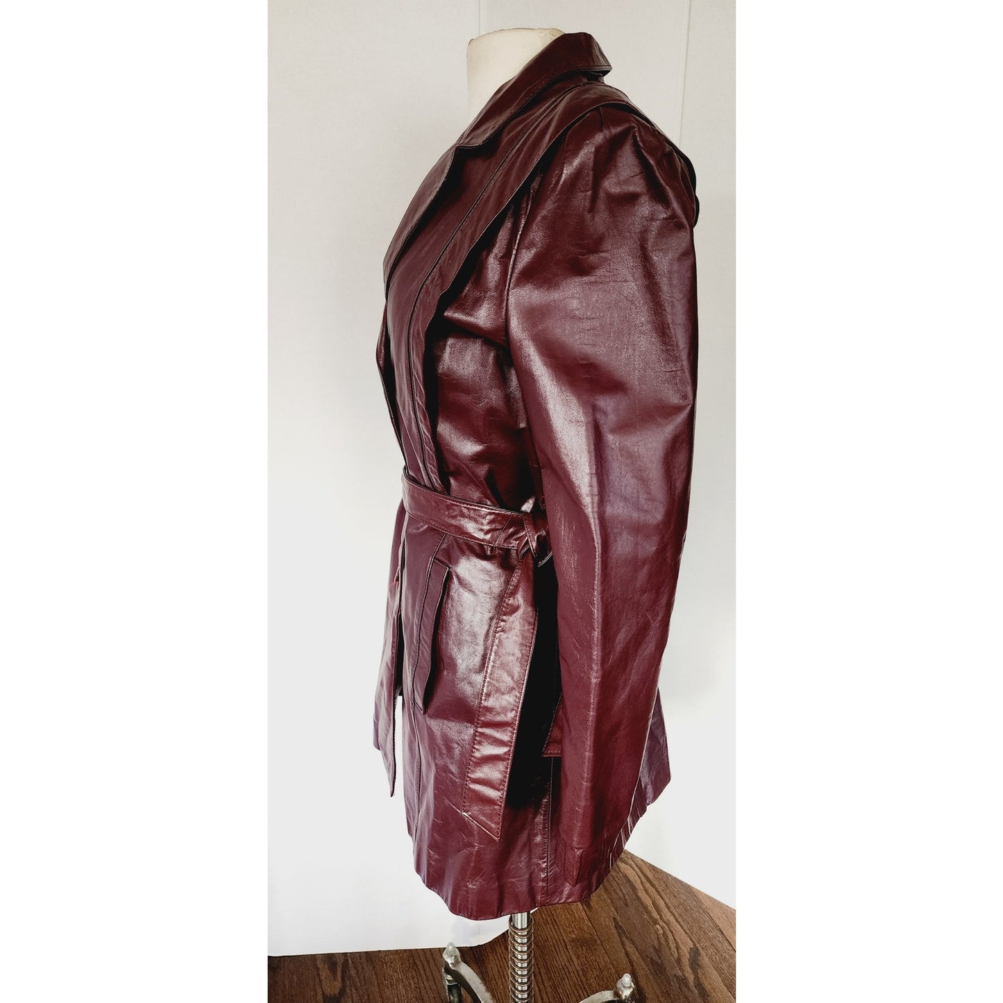 Vintage 70s Brown Leather Jacket Belted Berman's