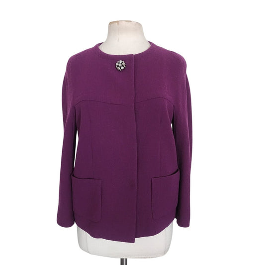 Vintage 2000s ESCADA Jacket Purple Wool Blazer / 34