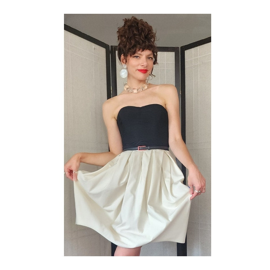 Jason Wu Resort 2000s Strapless Party Dress Ivory & Black NWT