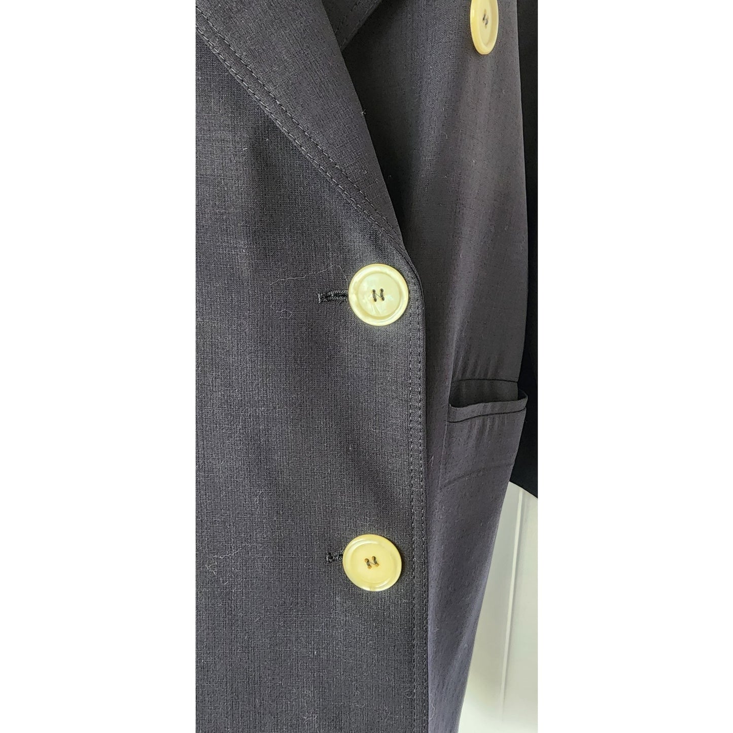 Vintage 80s Valentino Coat Black Double Breasted Black Wool M/L