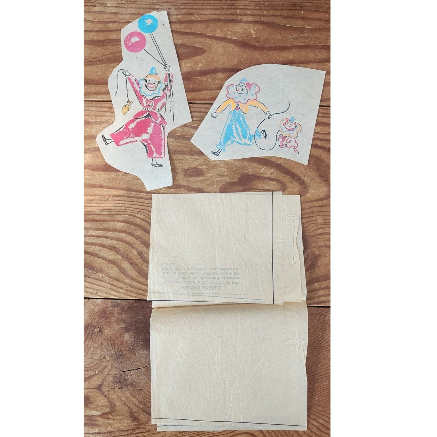 Vintage 50s Craft Kit: Circus Themed Color Transfer Decals Hot Iron Simplicity 4547