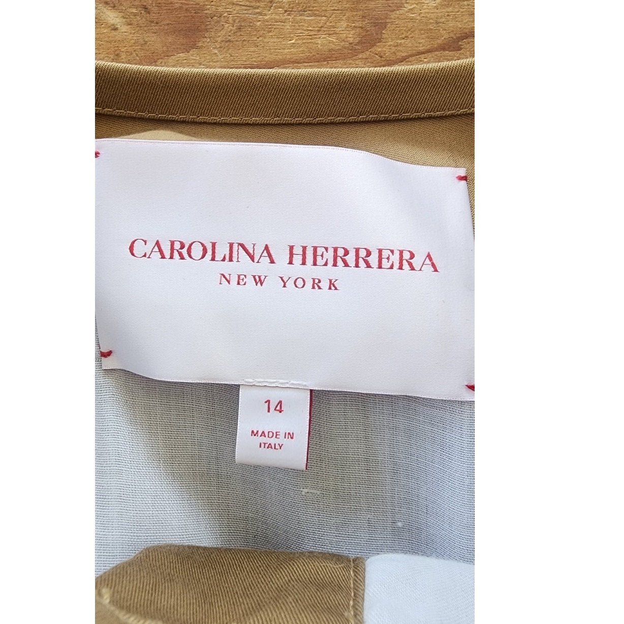 Carolina Herrera Stretch Cotton Shirt Dress Belted Utility / Large / NWOT