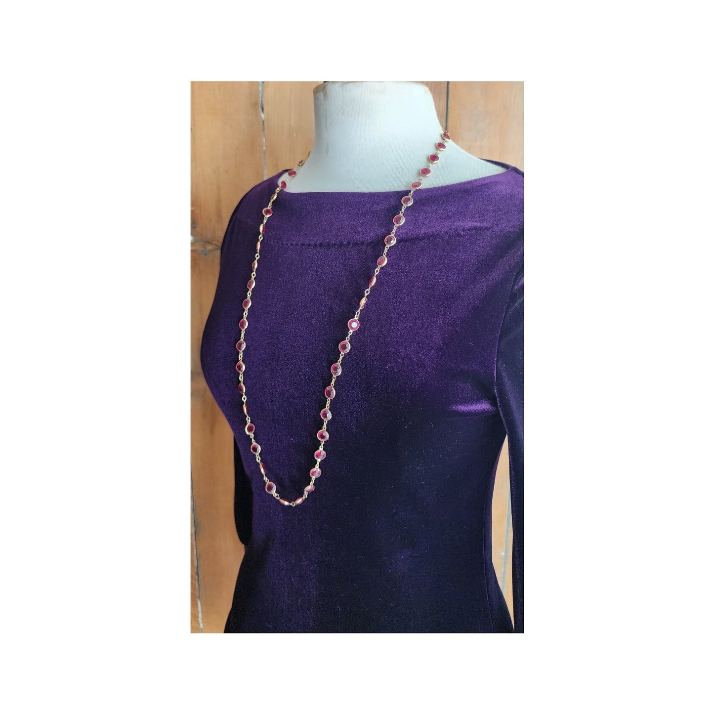 Vintage 90s Swarovski Red Crystal Set Necklace Bracelet Earrings