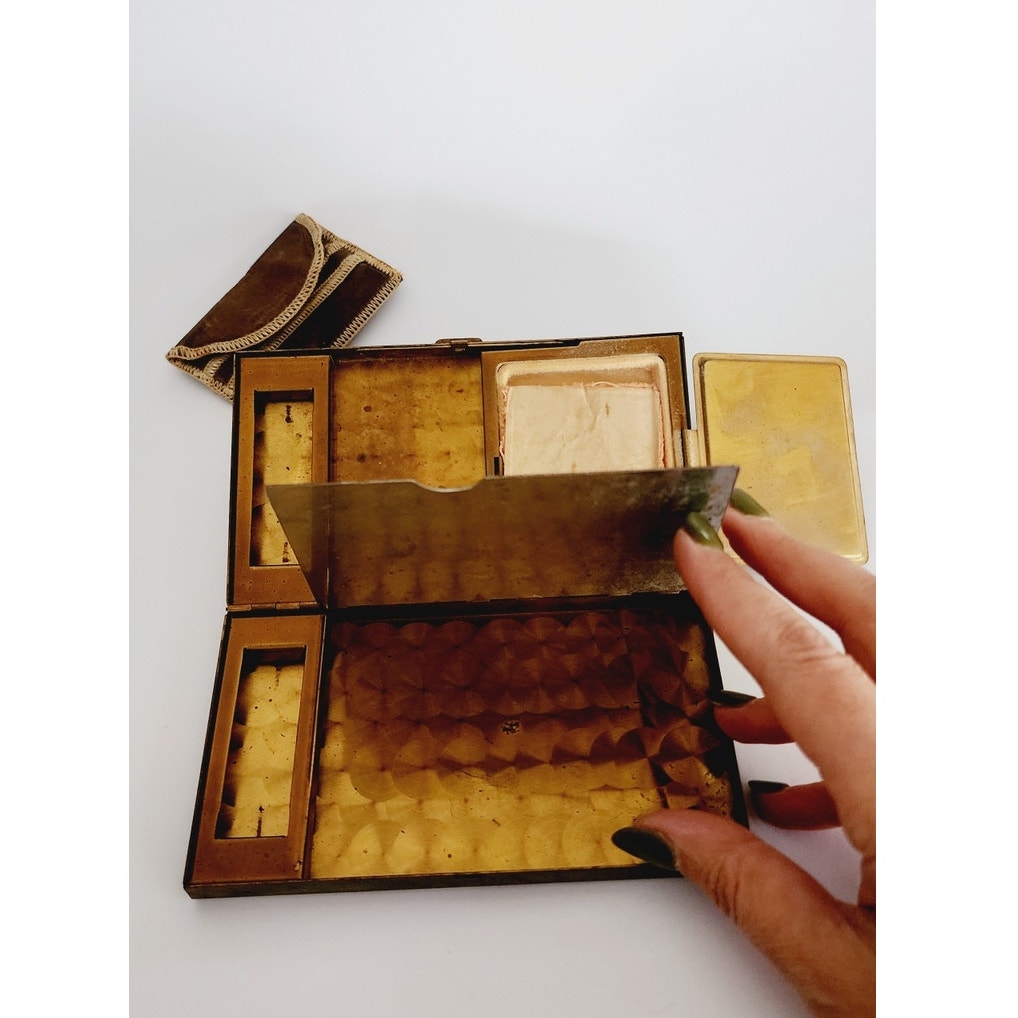 50s Mother of Pearl Compact Purse + Cigarette Case