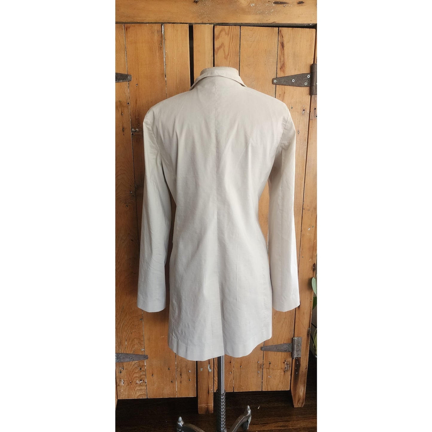 Eileen Fisher Long Blazer Off White Ramie Blend