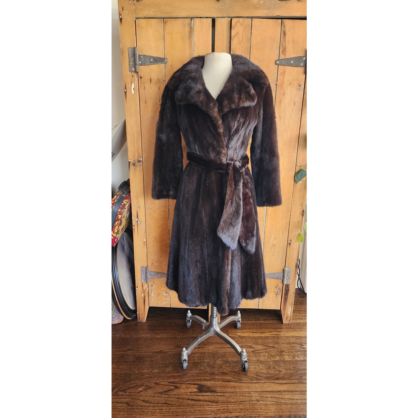 Vintage 70s Brown Mink Fur Coat Belted / Rosenthal Furs / S