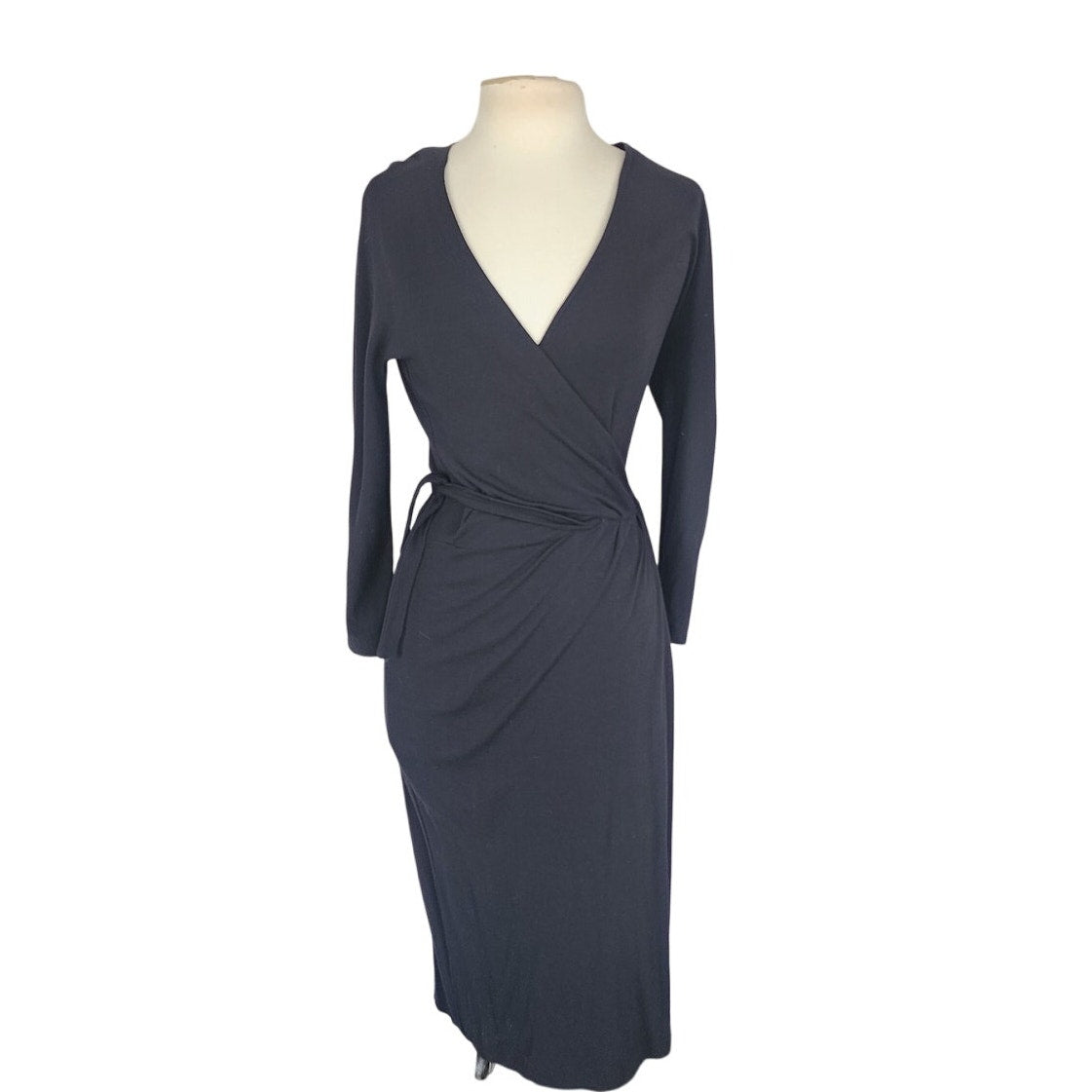 Vintage Max Mara Black Dress Wrap Style / S