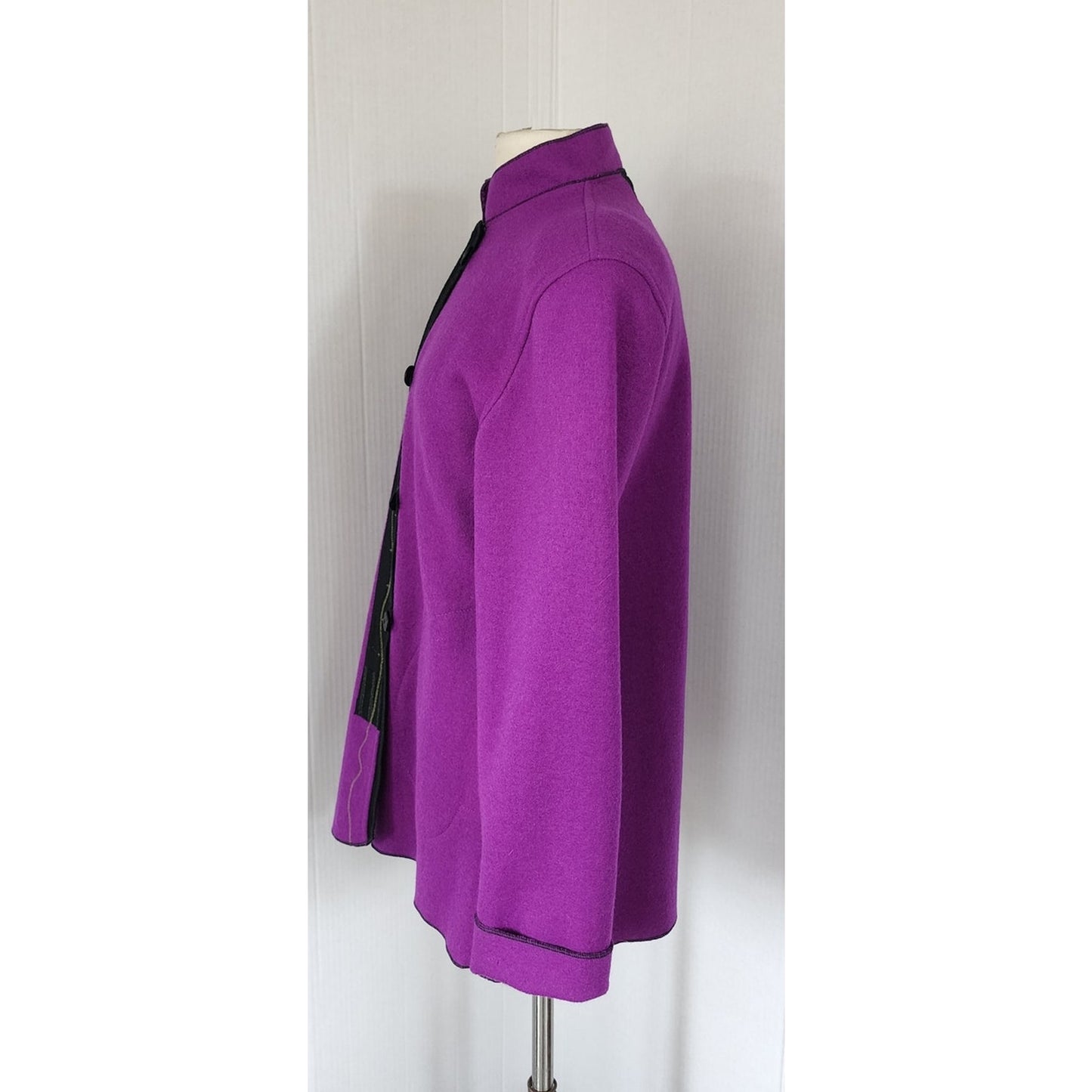 Vintage 80s Gloriah Walsh Jacket Purple Wool Wearable Art