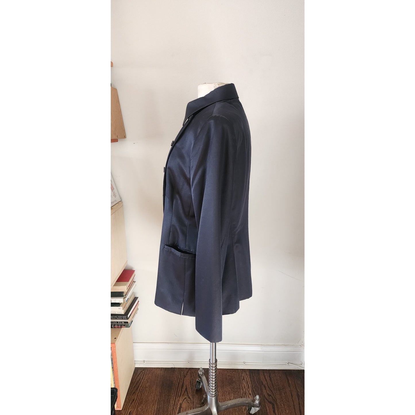 Vintage Armani Collezioni Blazer Y2k 2000s Black Silk Jacket Large