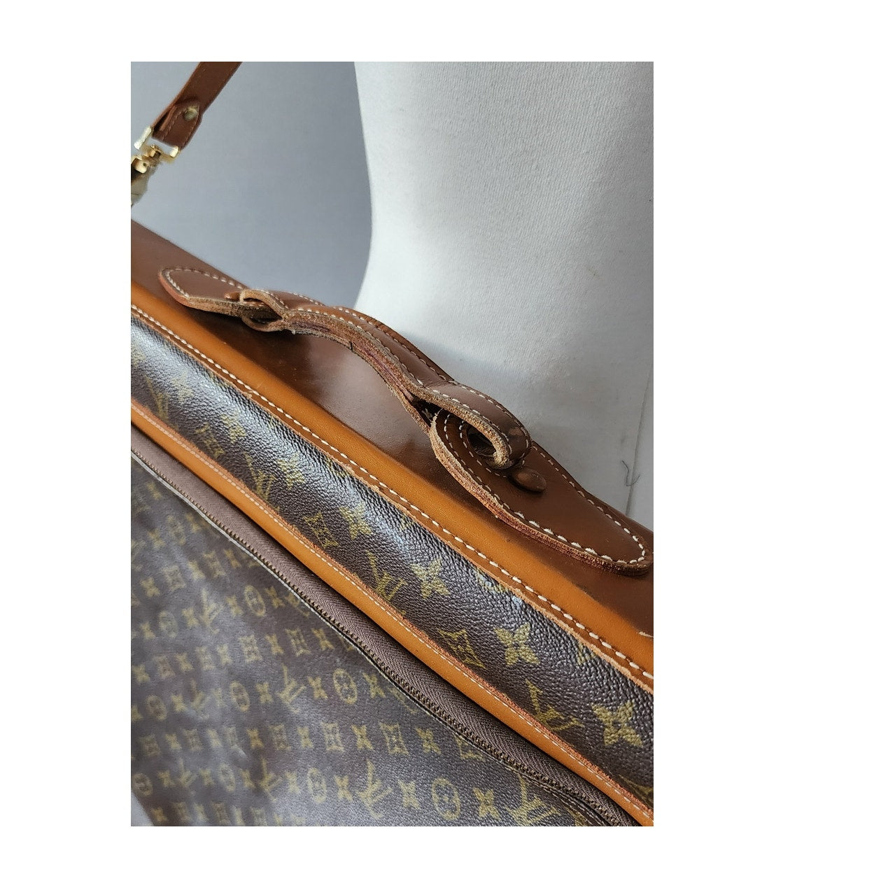 Vintage Louis Vuitton Leather Garment Bag Folding Luggage