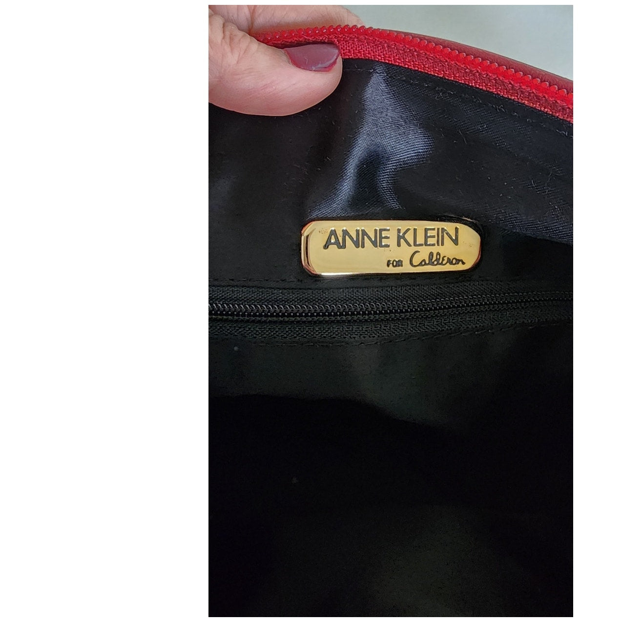 80s Red Leather Shoulder Bag Anne Klein Gold Tassel