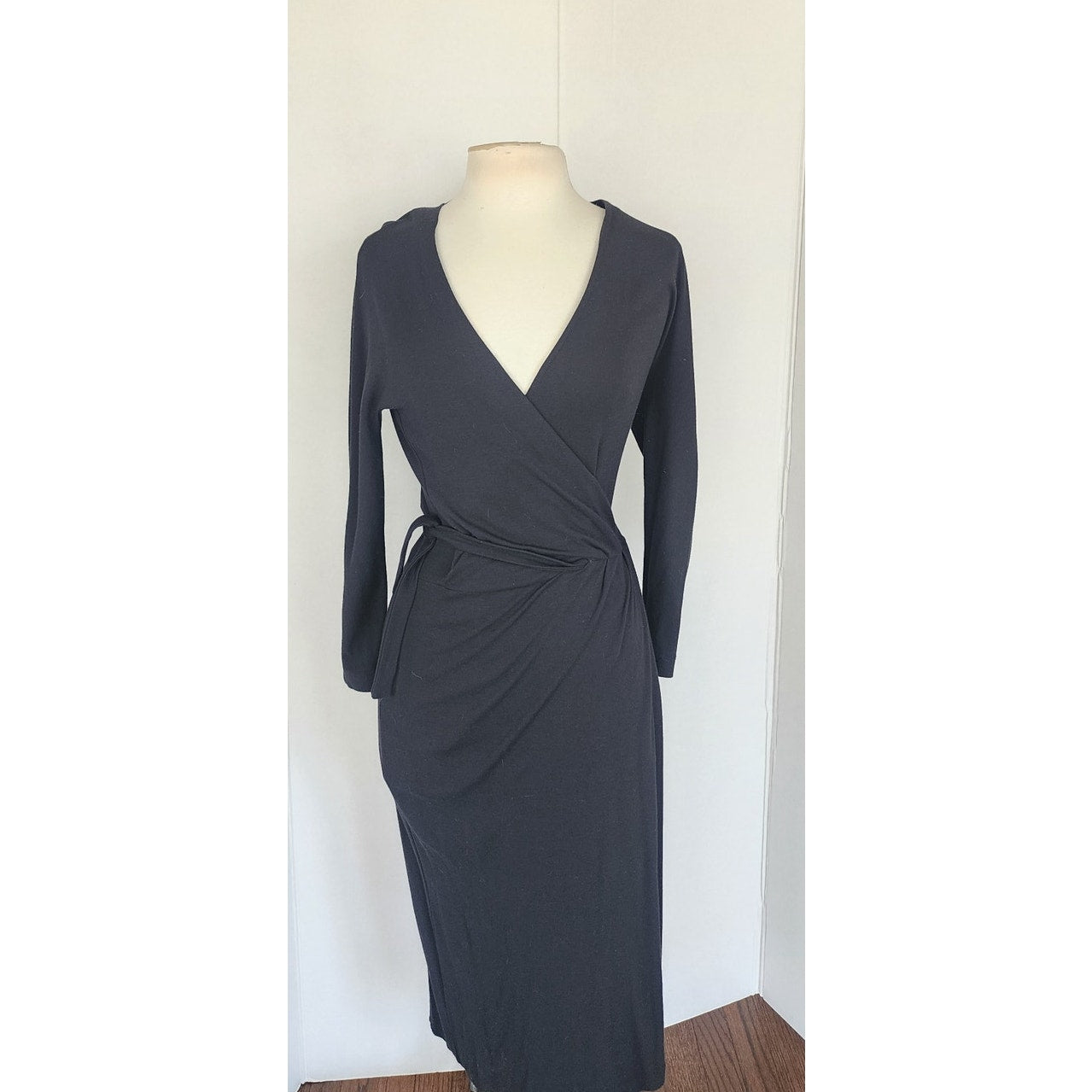 Vintage Max Mara Black Dress Wrap Style / S
