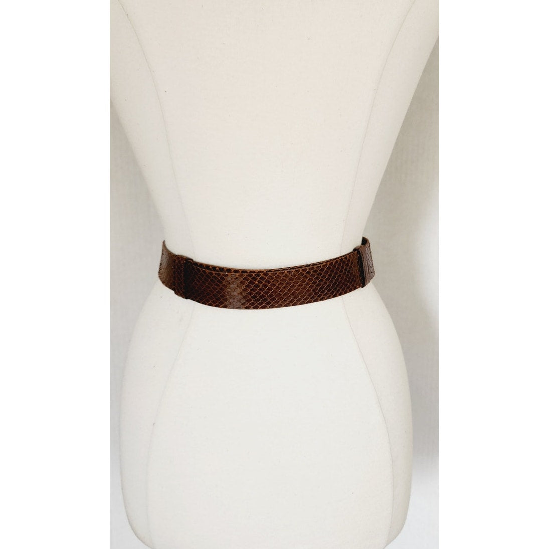 Vintage Alexis Kirk Belt Gold Celtic Knot Brown Snakeskin Leather