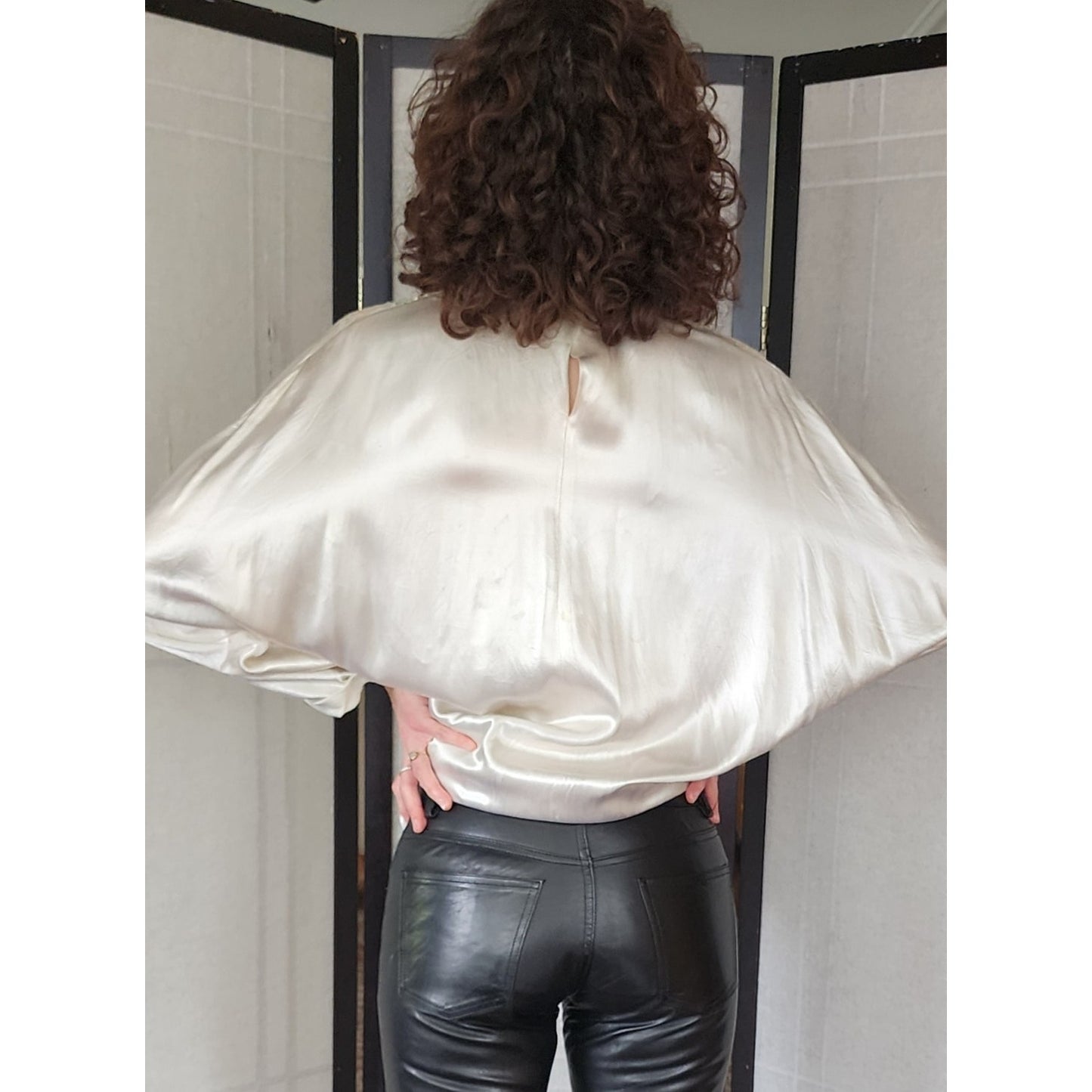 Vintage 80s Maick Harold Blouse Tunic Velvet Lace Sequins Applique Embroidery