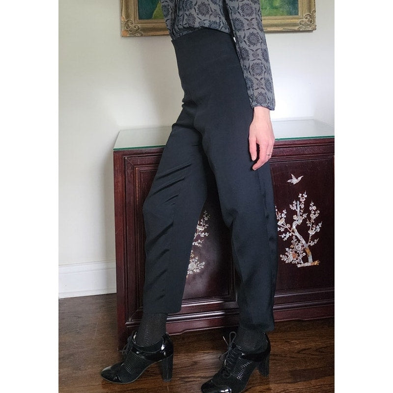 Vintage 90s High Waisted Black Pants Sylvia Heisel / S