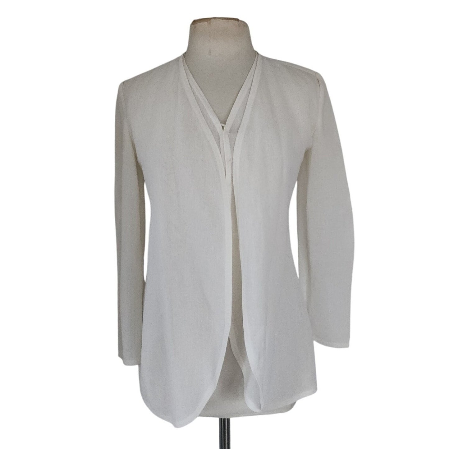 Vintage 90s GIORGIO ARMANI BLACK LABEL Jacket White Linen Blazer / Medium